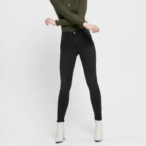 JACQUELINE DE YONG Jona Black Fade High Waist Skinny Jeans Sz 27